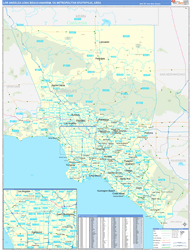 Los Angeles-Long Beach-Anaheim Metro Area Wall Map Basic Style 2026